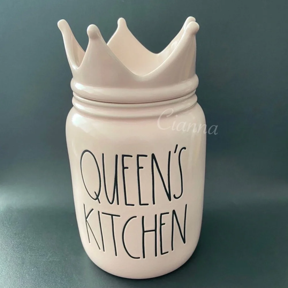 Rae Dunn Pink Queen’s Kitchen Canister